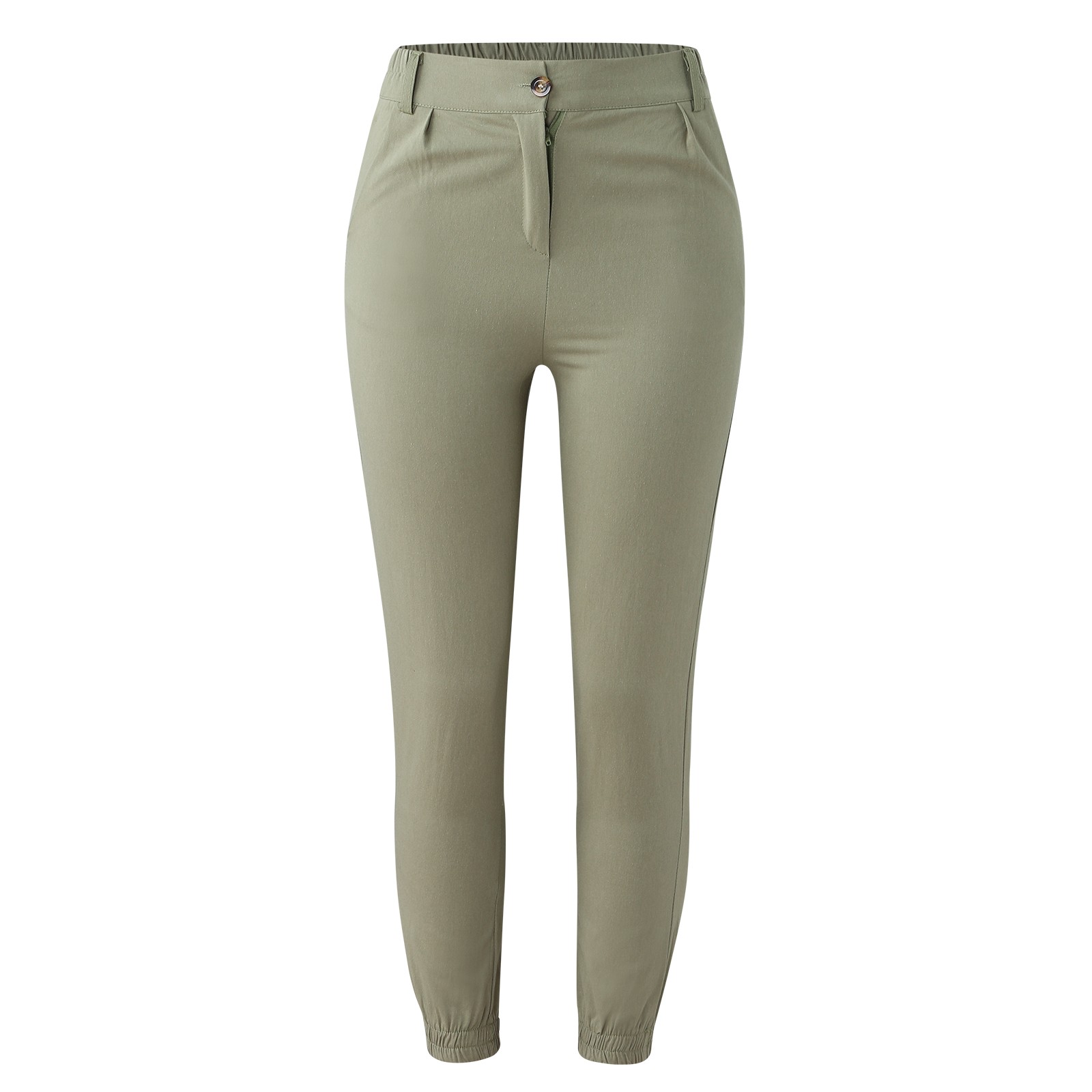 thumbnail image 4 of Pantalones deportivos informales de mujer de cintura alta y color liso con bolsillo - Leggings cortos, cintura elástica, para todas las estaciones - S-XXL, 4 of 7
